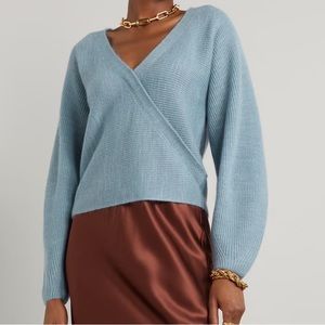 VINCE Long-sleeve Wrap-front Wool-blend Jumper, Size M